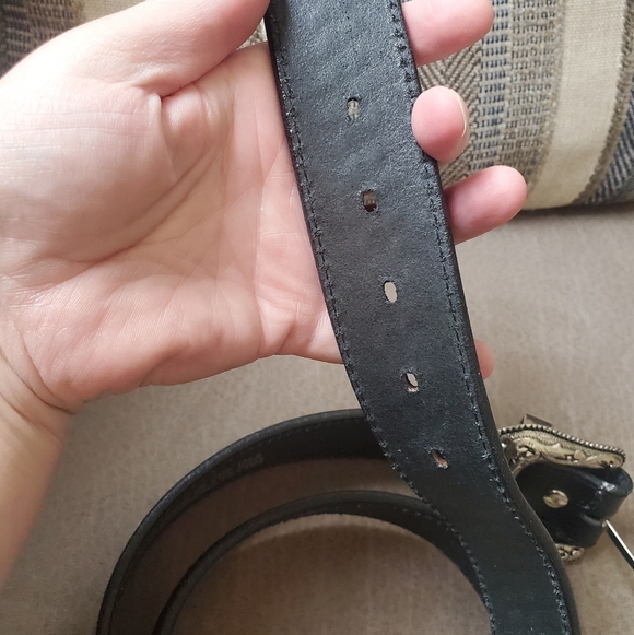 Bull Hide Belt Co. The Wayne Basket Weave Embossed Leather Belt Black Size 44 - Picture 10 of 15